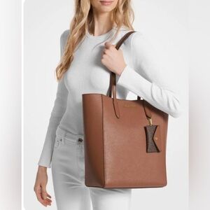 Michael Kors Vincent Large Saffiano Leather Tote Bag With Card Case NWT
